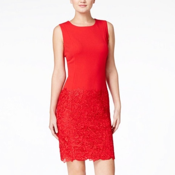 Calvin Klein | Dresses | Calvin Klein Red Lace Mid Dress | Poshmark Calvin Klein | Dresses | Calvin Klein Red Lace Mid Dress | Poshmark